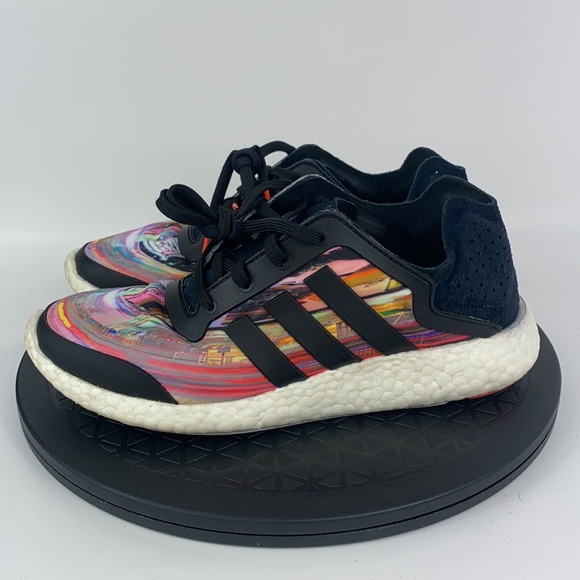 Adidas Pure Boost Black/Multicolor Running Shoes B41118 Women's Size 7 - Picture 8 of 12